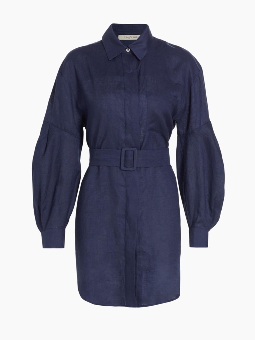 The Femm Louisa Linen Belted Shirtdress Size XXL